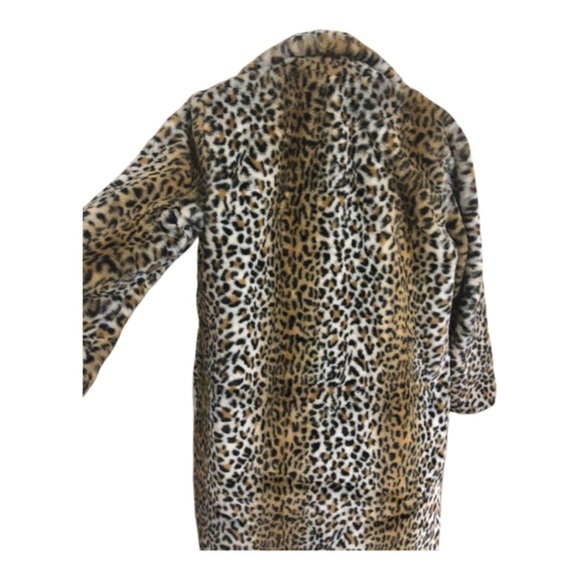 Stoosh glamorous diva cheetah spotted leopard print luxe faux fur coat size L - Picture 10 of 12